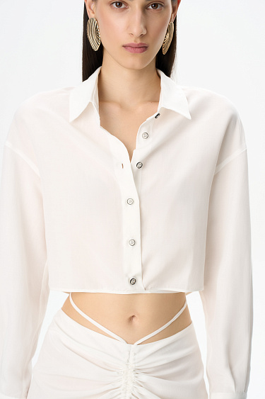 Укороченная рубашка с завязками