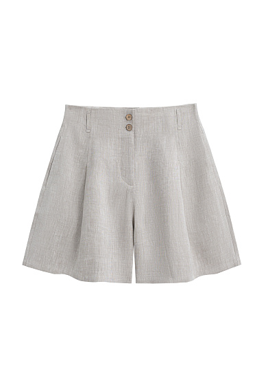 Шорты из 100% льна с высокой посадкой
