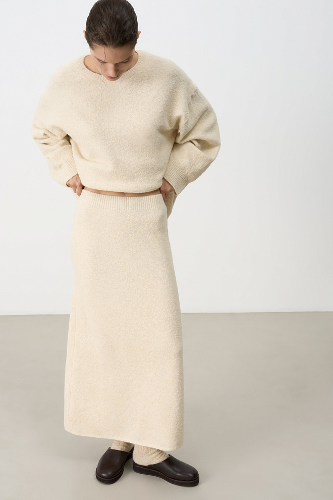 Трикотажная юбка макси из шерсти