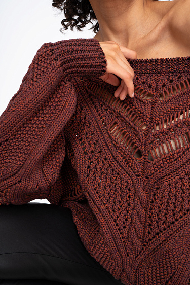 Ажурный джемпер из хлопка