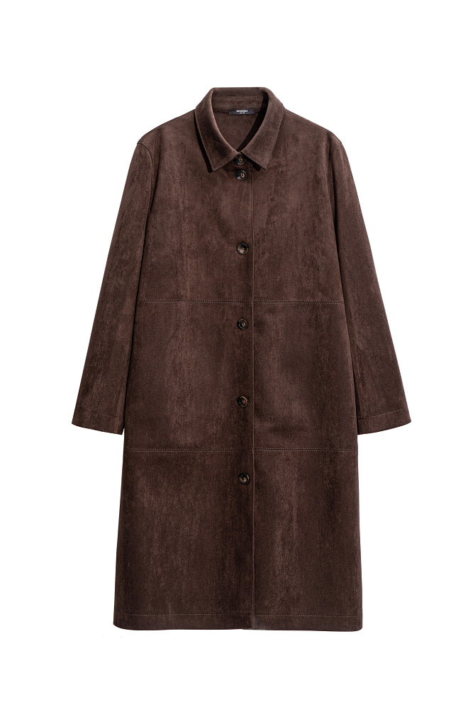 Тренч с отделкой под замшу