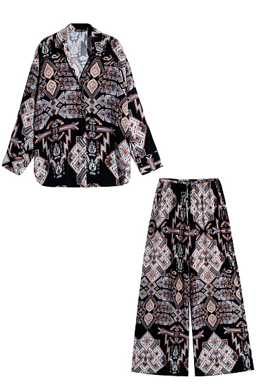 Комплект с этническим принтом из 100% вискозы