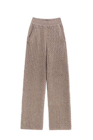 Брюки с косами из 100% шерсти мериноса экстрафайн 
