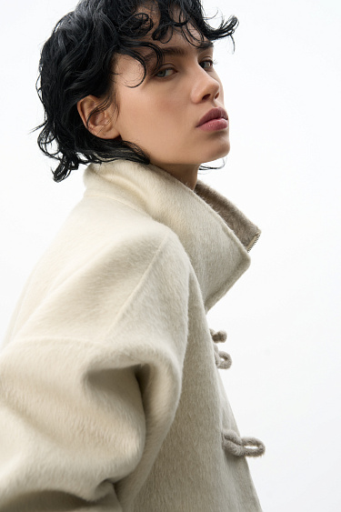 Бомбер из шерсти с китайской застежкой