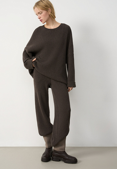 Брюки в рубчик из кашемира и шерсти 