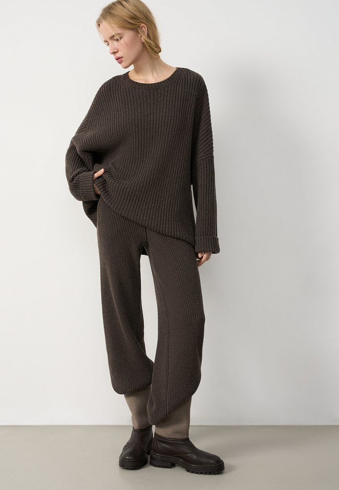 Брюки в рубчик из кашемира и шерсти 