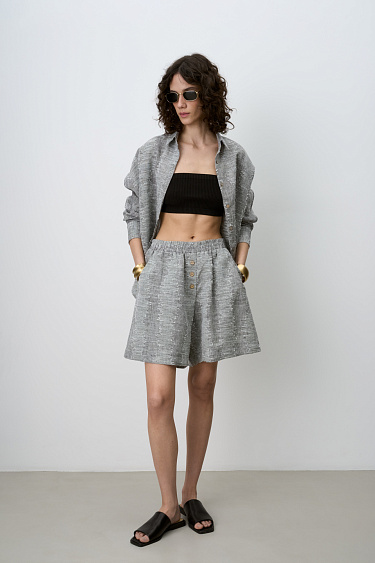 Шорты из текстурного льна