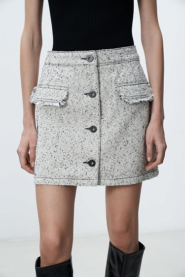 Юбка мини с бахромой 