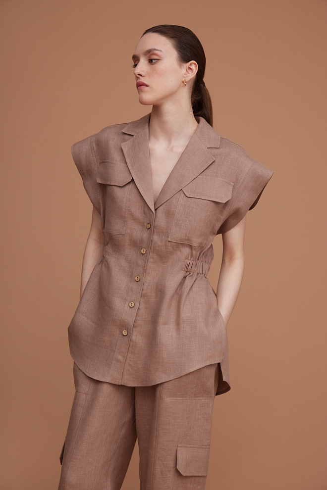 Жилет из 100% льна