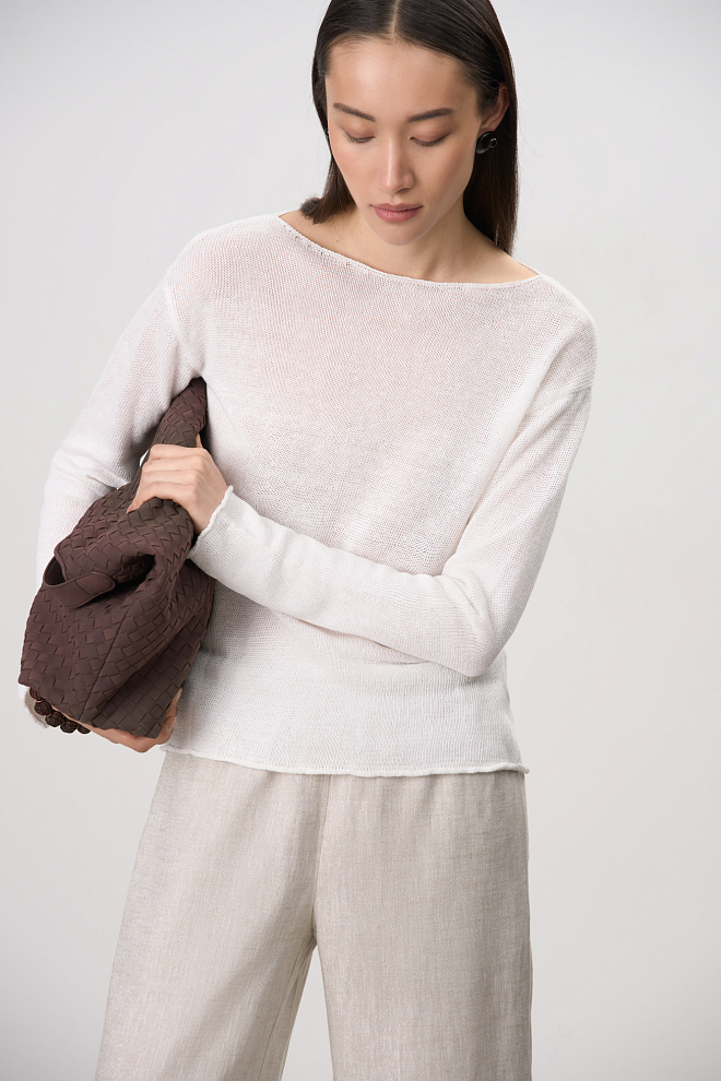 Трикотажный джемпер из 100% льна