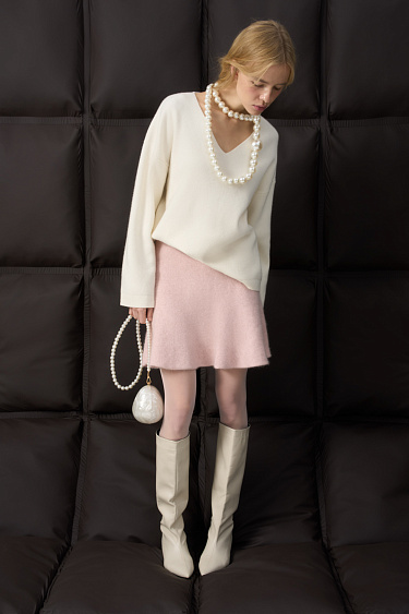 Юбка мини из пуха лисы