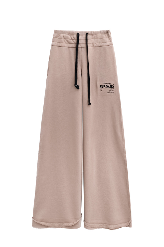 Широкие брюки из хлопка на кулиске