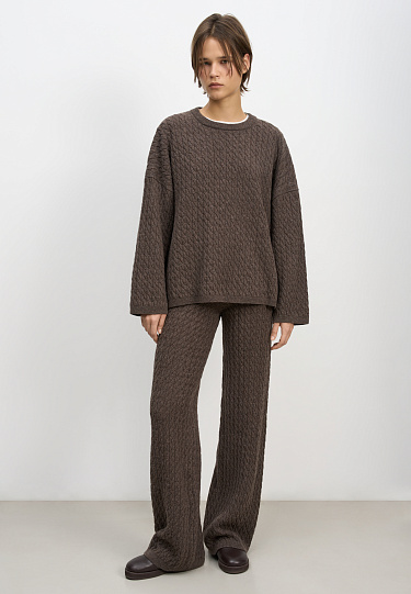 Джемпер с косами из 100% шерсти мериноса экстрафайн