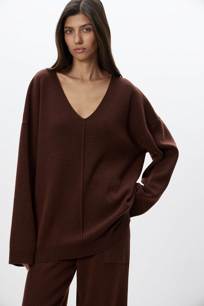 Трикотажный джемпер из кашемира и шерсти 