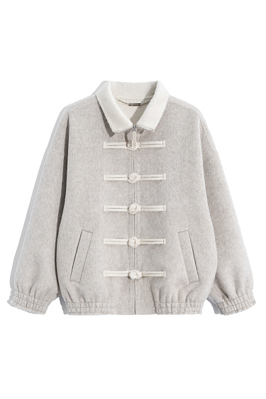 Бомбер из шерсти с китайской застежкой