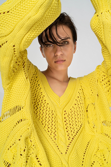 Ажурный джемпер из хлопка