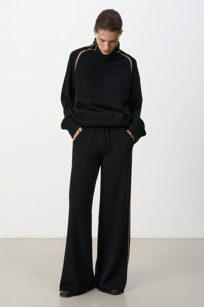 Трикотажные брюки из кашемира и шерсти