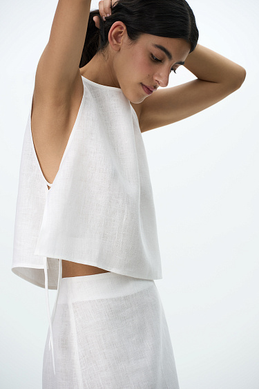 Топ на завязках из 100% льна