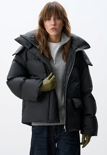 Стеганый пуховик на кулиске