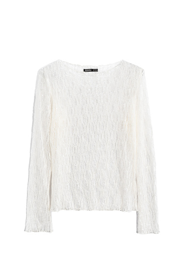 Кружевной лонгслив с пайетками