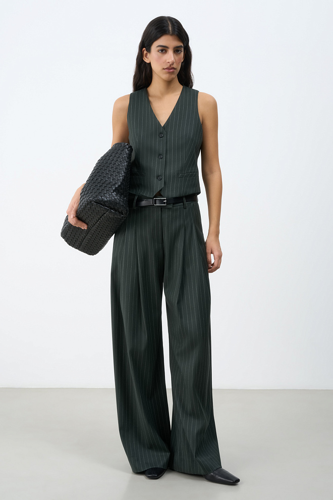 Брюки в полоску из шерсти