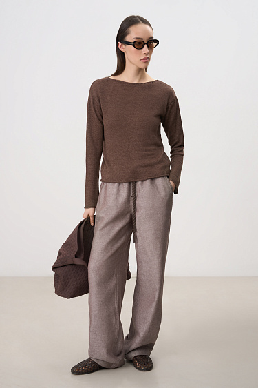 Трикотажный джемпер из 100% льна