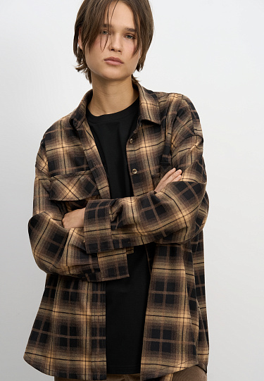 Рубашка в клетку с эффектом тай-дай