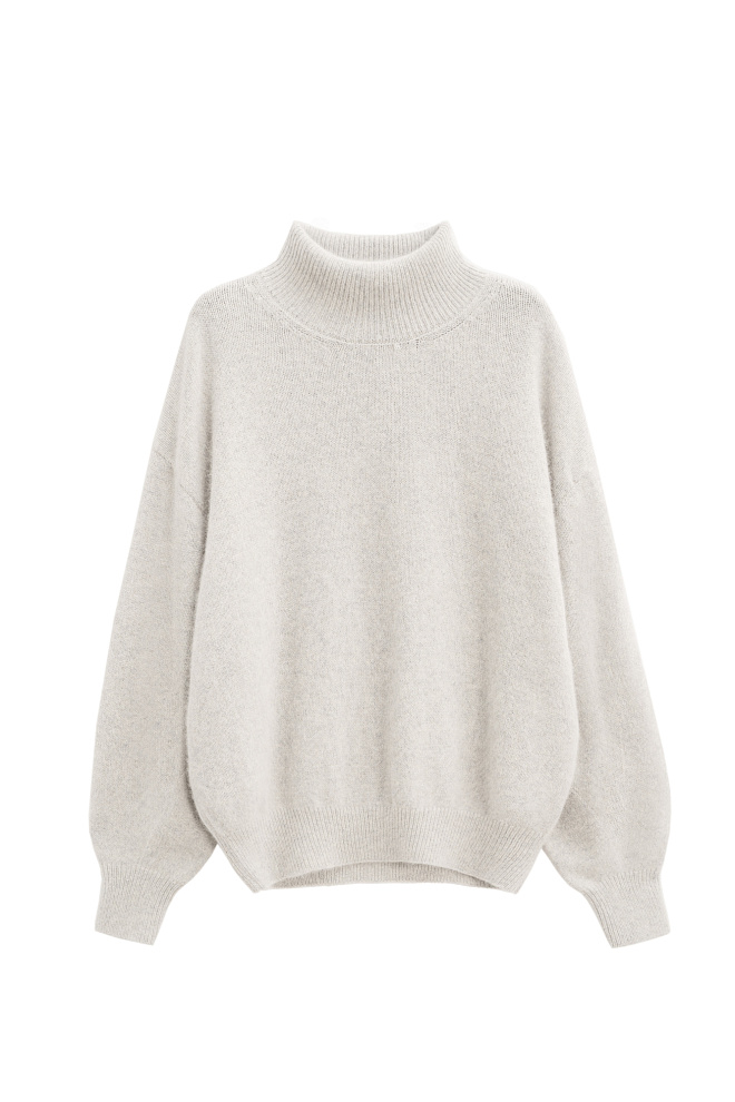 Джемпер из пуха лисы с высоким воротом