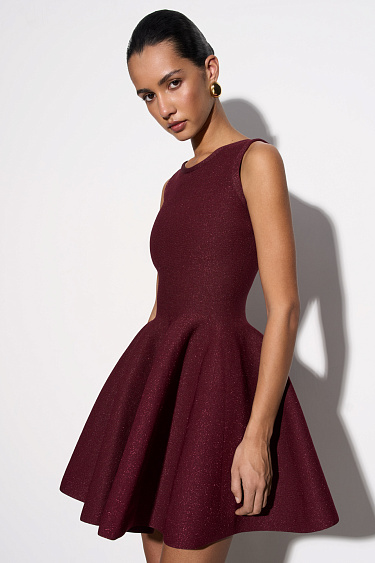 Трикотажное платье мини с люрексом