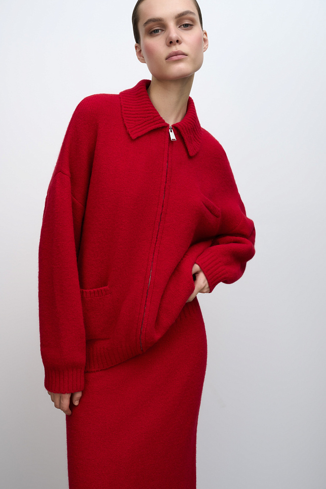 Бомбер из мохера и шерсти