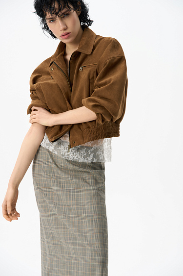 Юбка миди в клетку гленчек