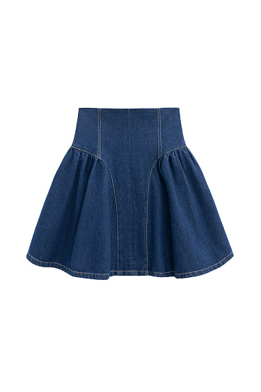 Джинсовая юбка с завышенной талией