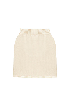 молочный Трикотажная юбка длины мини из 100% хлопка. Модель приталенного силуэта с эластичным поясом в рубчик.