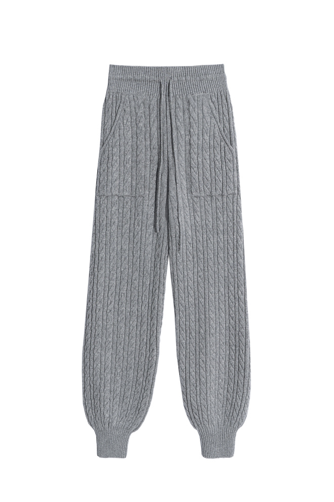 Трикотажные брюки-джоггеры с косами