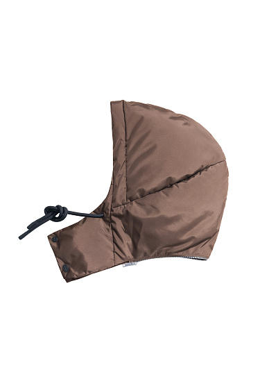 Пуховик с капюшоном и трикотажными манжетами