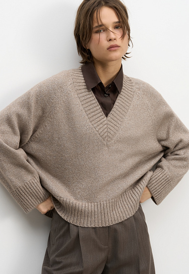 Джемпер из шерсти мериноса с люрексом