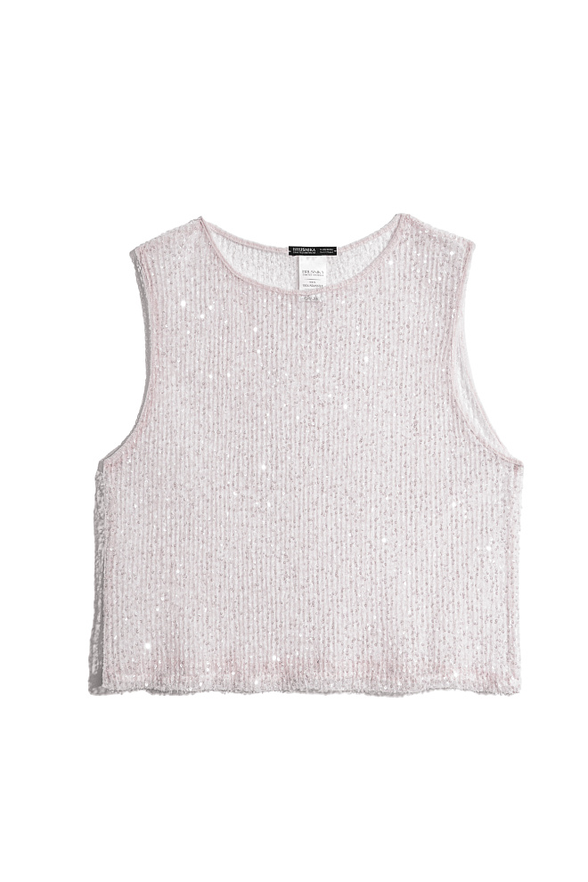 Прозрачный топ с пайетками