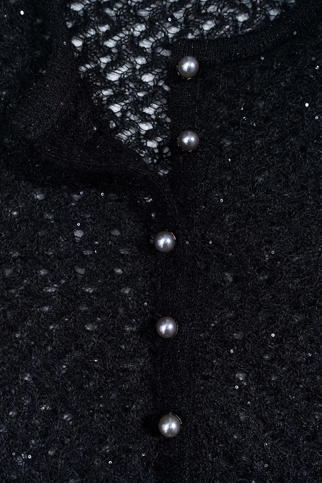 Ажурный кардиган с пайетками