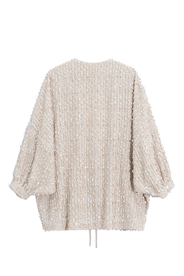 Халат изо льна, расшитый пайетками