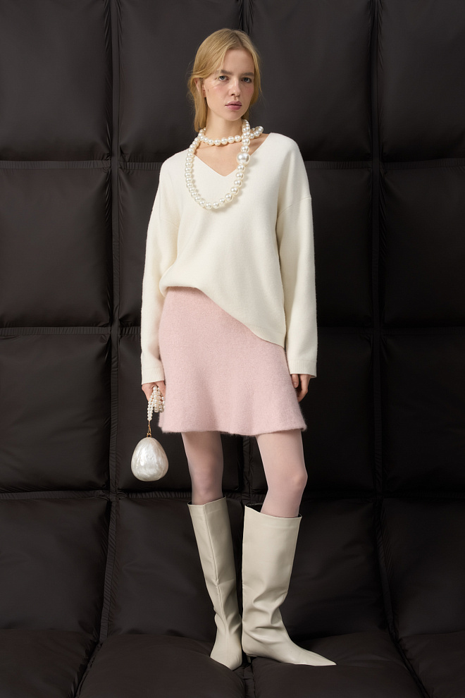 Юбка мини из пуха лисы