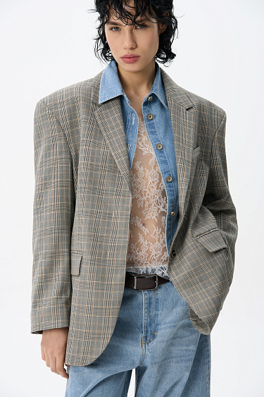 Жакет в клетку гленчек