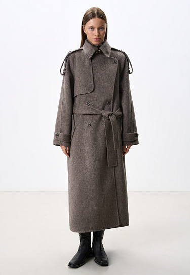 Пальто из шерсти с кокеткой