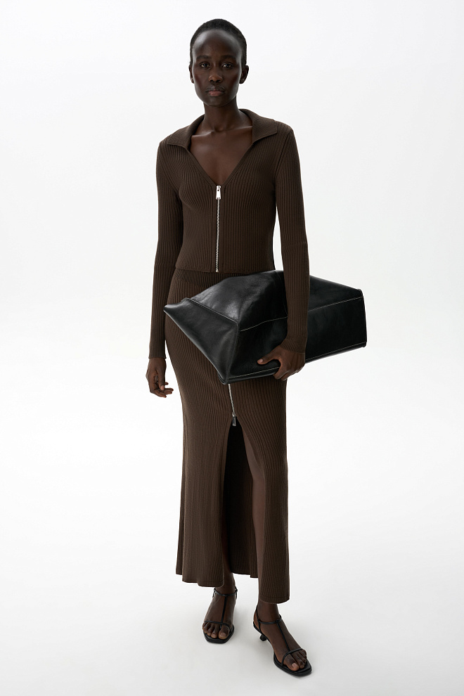 Укороченный кардиган на молнии