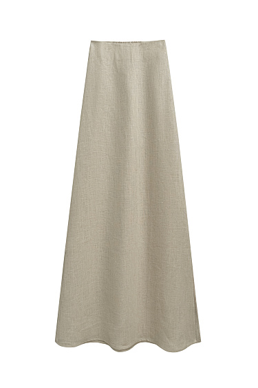 Юбка макси из 100% льна с разрезом сбоку