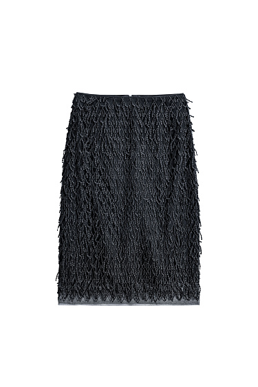 Юбка миди с бахромой