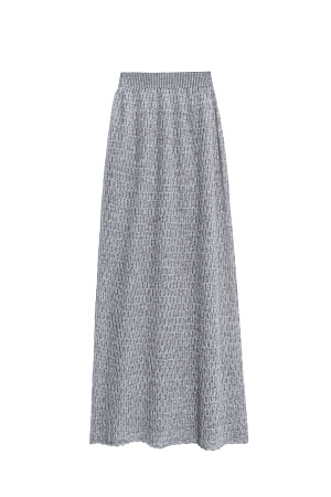 серый Ажурная юбка длины макси из шерсти мериноса с добавлением шерсти альпака. Эластичный пояс в рубчик. Без подкладки. 