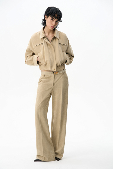 Прямые брюки под замшу