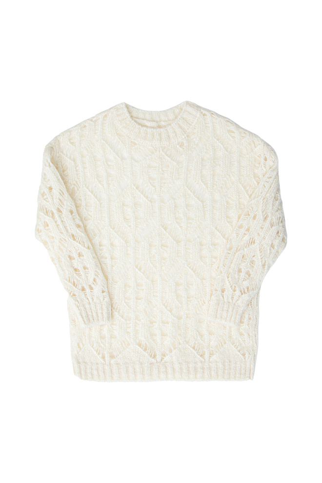 Ажурный джемпер из мохера и шерсти