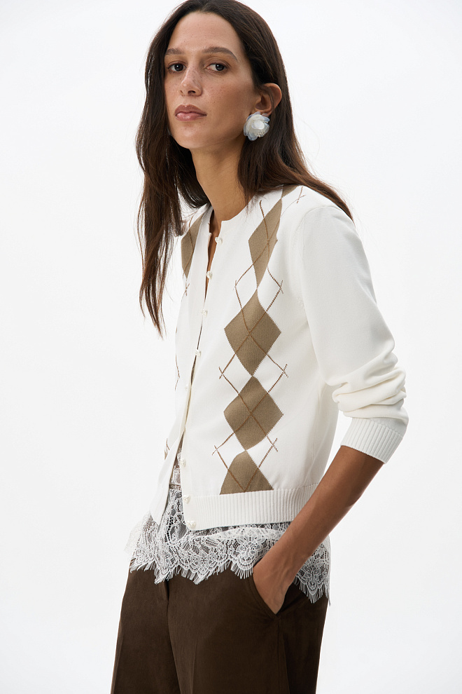 Кардиган с узором аргайл