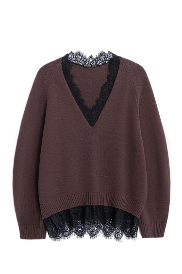 Джемпер с кружевом